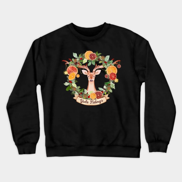 Yule Stag Crewneck Sweatshirt by LylaLace Studio